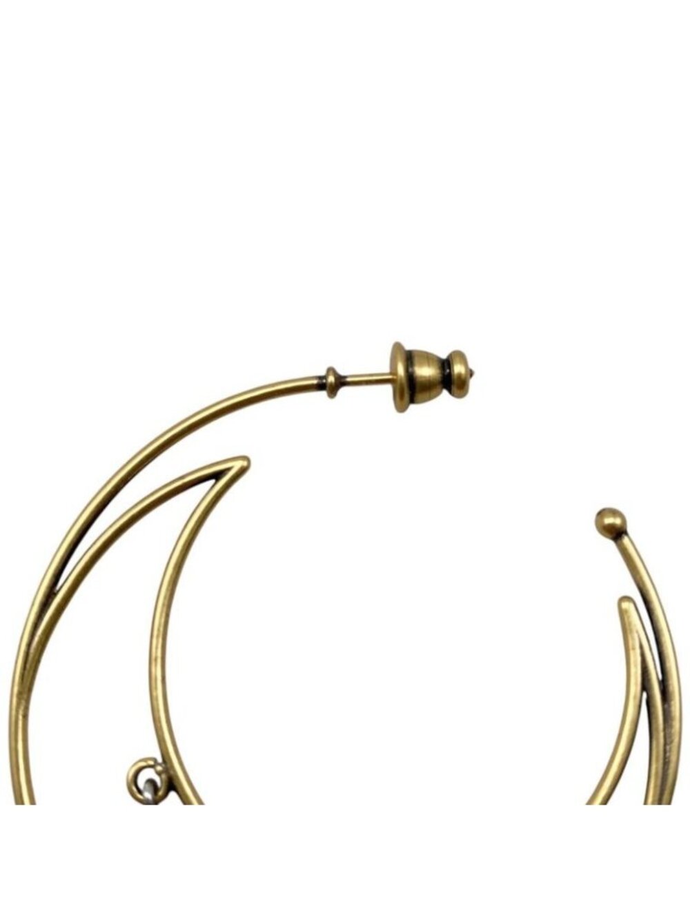 Dior Hoop Earrings Star Moon Crescent Logo Gold - Picture 13 of 14